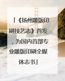《扬州雕版印刷技艺志》首发，为国内首部专业雕版印刷全媒体志书