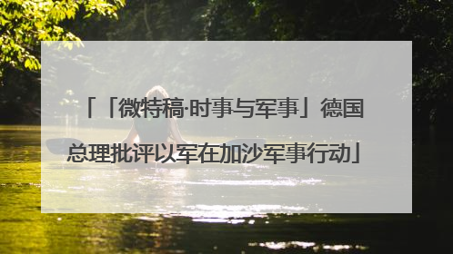 「微特稿·时事与军事」德国总理批评以军在加沙军事行动