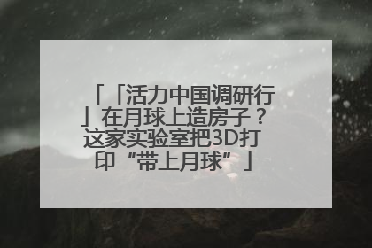 「活力中国调研行」在月球上造房子？这家实验室把3D打印“带上月球”