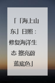「海上山东」日照：修复海洋生态 擦亮蔚蓝底色