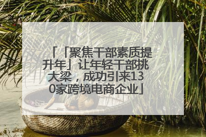 「聚焦干部素质提升年」让年轻干部挑大梁，成功引来130家跨境电商企业