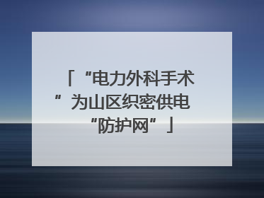 “电力外科手术”为山区织密供电“防护网”