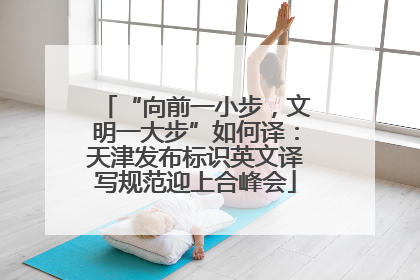 “向前一小步，文明一大步”如何译：天津发布标识英文译写规范迎上合峰会