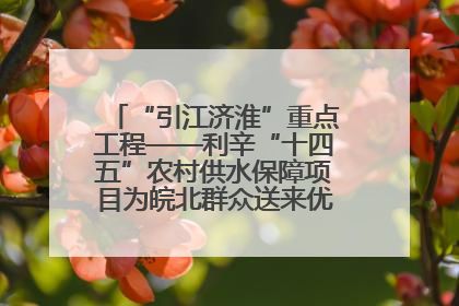 “引江济淮”重点工程——利辛“十四五”农村供水保障项目为皖北群众送来优质“引调水”