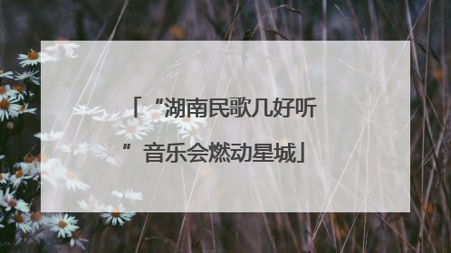 “湖南民歌几好听”音乐会燃动星城
