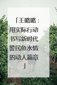 王璐璐：用实际行动书写新时代警民鱼水情的动人篇章