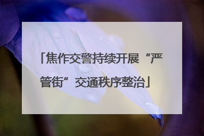 焦作交警持续开展“严管街”交通秩序整治