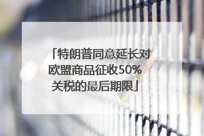 特朗普同意延长对欧盟商品征收50%关税的最后期限