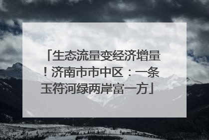 生态流量变经济增量！济南市市中区：一条玉符河绿两岸富一方