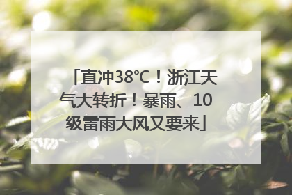 直冲38℃！浙江天气大转折！暴雨、10级雷雨大风又要来