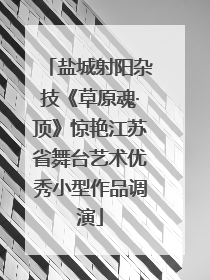 盐城射阳杂技《草原魂·顶》惊艳江苏省舞台艺术优秀小型作品调演