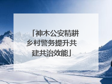 神木公安精耕乡村警务提升共建共治效能