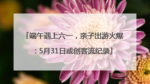 端午遇上六一，亲子出游火爆：5月31日或创客流纪录