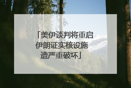 美伊谈判将重启 伊朗证实核设施遭严重破坏