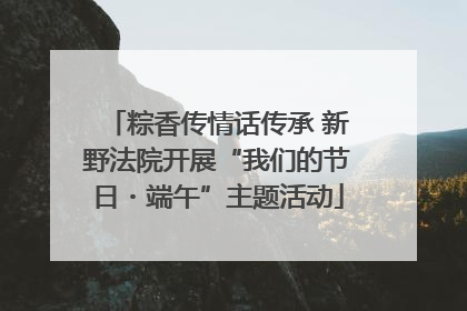 粽香传情话传承 新野法院开展“我们的节日・端午”主题活动