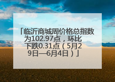 临沂商城周价格总指数为102.97点，环比下跌0.31点（5月29日—6月4日）