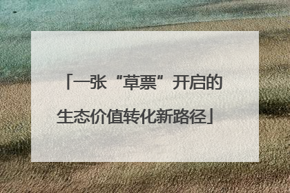 一张“草票”开启的生态价值转化新路径
