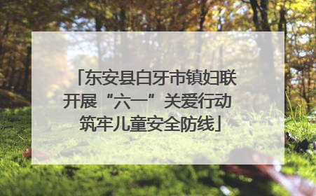 东安县白牙市镇妇联开展“六一”关爱行动 筑牢儿童安全防线
