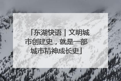 东湖快语｜文明城市创建史，就是一部城市精神成长史