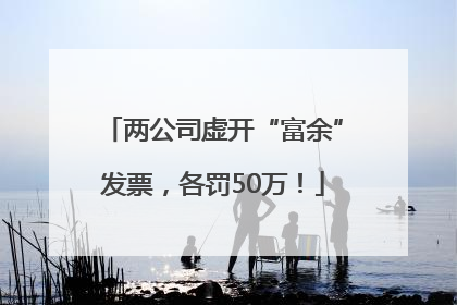 两公司虚开“富余”发票，各罚50万！