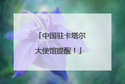 中国驻卡塔尔大使馆提醒！