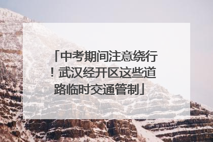 中考期间注意绕行！武汉经开区这些道路临时交通管制