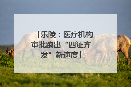 乐陵：医疗机构审批跑出“四证齐发”新速度