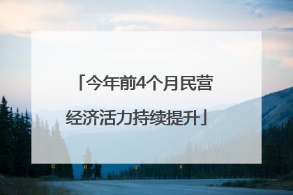 今年前4个月民营经济活力持续提升