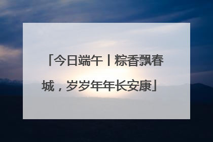 今日端午丨粽香飘春城，岁岁年年长安康