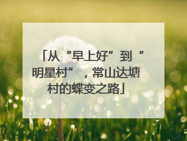 从“早上好”到“明星村”，常山达塘村的蝶变之路