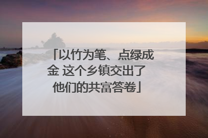 以竹为笔、点绿成金 这个乡镇交出了他们的共富答卷