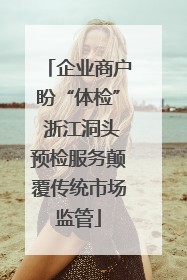 企业商户盼“体检” 浙江洞头预检服务颠覆传统市场监管
