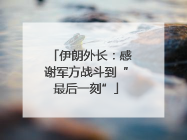 伊朗外长：感谢军方战斗到“最后一刻”