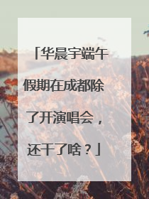 华晨宇端午假期在成都除了开演唱会，还干了啥？