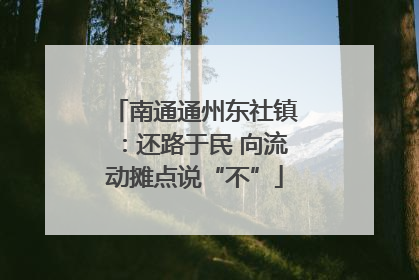 南通通州东社镇：还路于民 向流动摊点说“不”