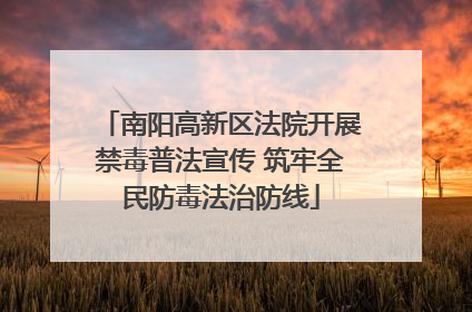 南阳高新区法院开展禁毒普法宣传 筑牢全民防毒法治防线