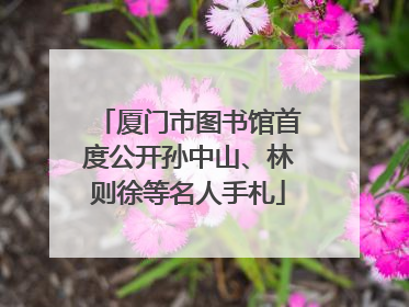 厦门市图书馆首度公开孙中山、林则徐等名人手札
