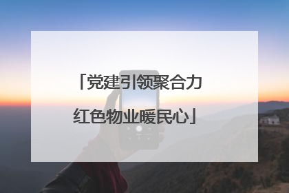 党建引领聚合力 红色物业暖民心