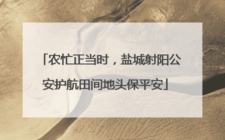 农忙正当时，盐城射阳公安护航田间地头保平安