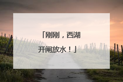 刚刚，西湖开闸放水！