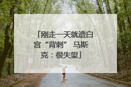 刚走一天就遭白宫“背刺” 马斯克：很失望