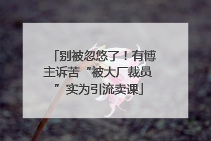 别被忽悠了！有博主诉苦“被大厂裁员”实为引流卖课