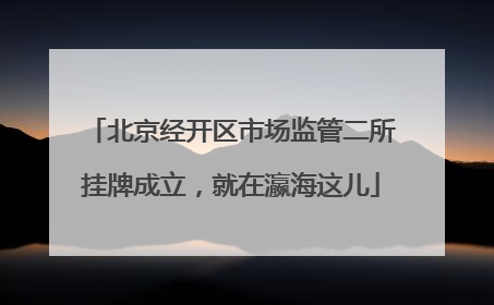 北京经开区市场监管二所挂牌成立，就在瀛海这儿