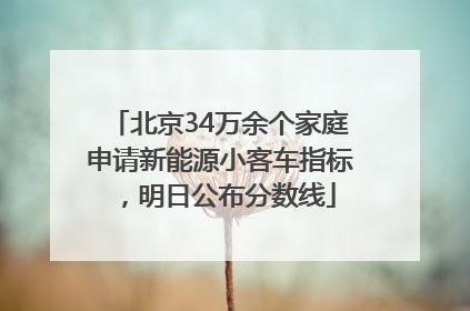 北京34万余个家庭申请新能源小客车指标，明日公布分数线