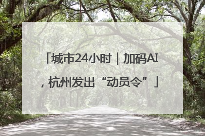 城市24小时｜加码AI，杭州发出“动员令”