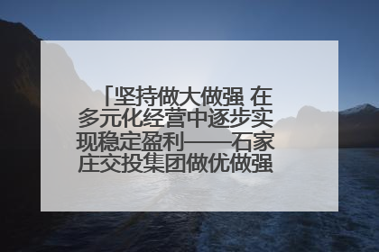 坚持做大做强 在多元化经营中逐步实现稳定盈利——石家庄交投集团做优做强典型报道之三