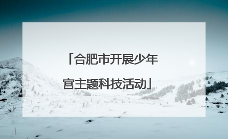 合肥市开展少年宫主题科技活动
