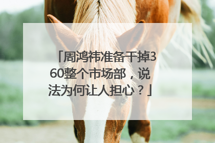 周鸿祎准备干掉360整个市场部，说法为何让人担心？