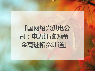 国网绍兴供电公司：电力迁改为甬金高速拓宽让道