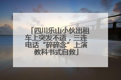 四川乐山小伙出租车上突发不适，三连电话“碎碎念”上演教科书式自救